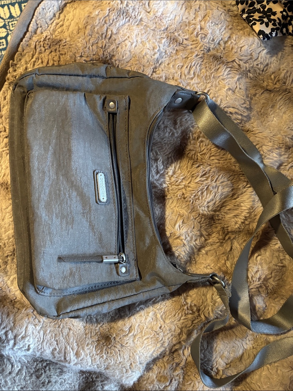 Baggallini Compact Gray Travel Crossbody Bag - Everyday Lightweight Carry